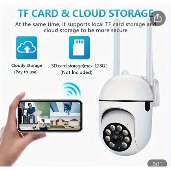 Wireless IP Security Camera 5G/2.4G HD WIFI Outdoor Smart Home Cam PTZ 1080P - Picture 7 of 9